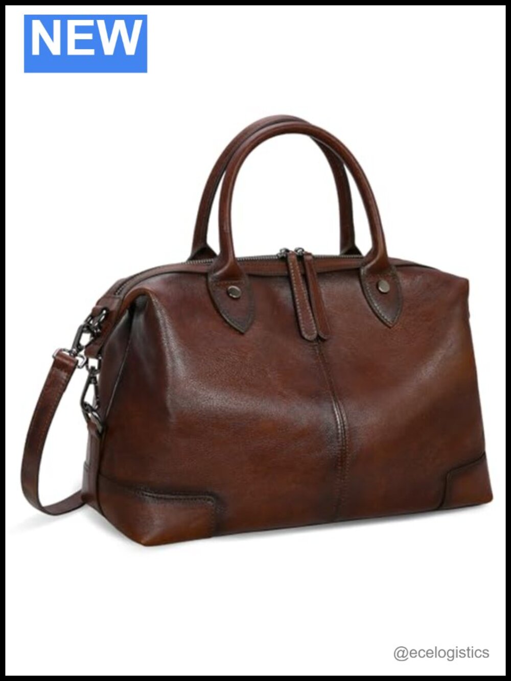Genuine Leather Satchel Tote Bag Women Large Capacity Top Handle Handbag Vintage